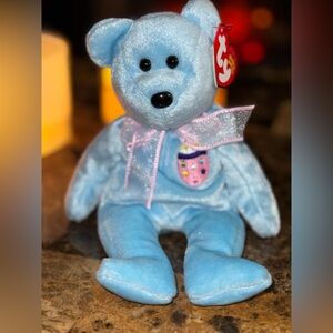 🐣 TY Beanie Baby Eggs II Blue Easter Bear w/ Tag August 15, 2001